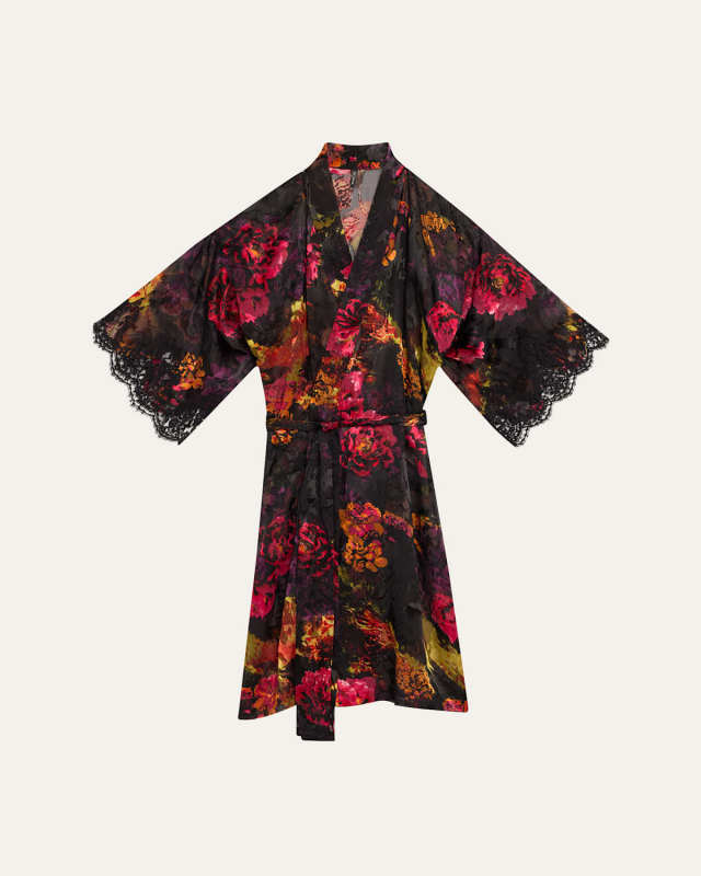 Floral Lace-Trim Rob